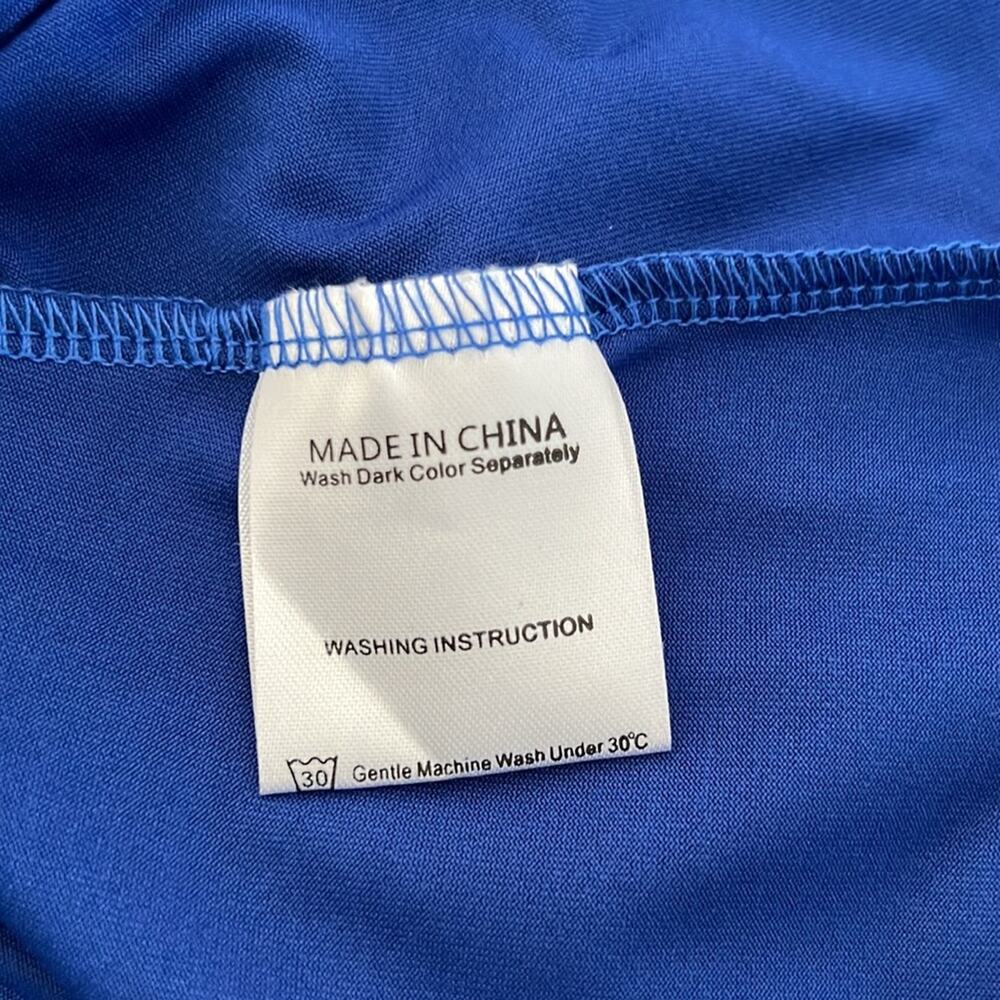 Sese Code Shades of Blue Print Knit Tunic Top Woman's Size 3XL Flowy NWT - Picture 9 of 10